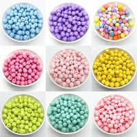 50pcs 8mm Acrylic Rubber Beads Round Shape Loose Spacer Beads For Jewelry Making DIY Handmade Bracelets Necklac Accessories