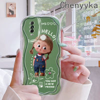 เคส Chenyyka สำหรับ OPPO A31เคส A8 2020ลายการ์ตูนน่ารักผู้หญิงสวยเนื้อครีมกันกระแทกแบบใสนิ่มลายคลื่นเคสมือถือโปร่งใสลายกล้องถ่ายรูปสุดสร้างสรรค์เคสฝาครอบป้องกันเนื้อนุ่ม