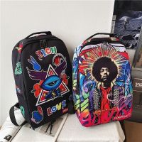 Graffiti Large Men Backpack Women School Bag High College Student Korean Multifunction Travel Back Pack 2022 New