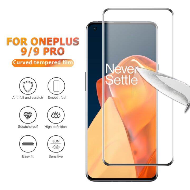 spot-goods-หน้าจอแบบโค้งกระจกนิรภัยสำหรับฟิล์มตัวป้องกันแบบมือโปร-oneplus-9