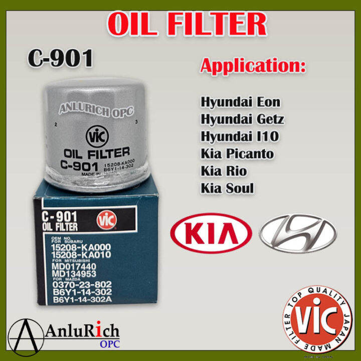VIC Oil Filter for Hyundai Eon/Getz/Picanto/Kia Rio/Picanto/Soul Part ...