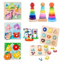 Wooden Puzzle Toys Grip Board Brain Games and Puzzles Early Learning Education Kids Math Toys Montessori Number Shape Cognition