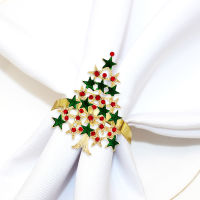 Christmas Table Decor Christmas Dining Decor Cloth Ring Button Napkin Ring Christmas Napkin Ring