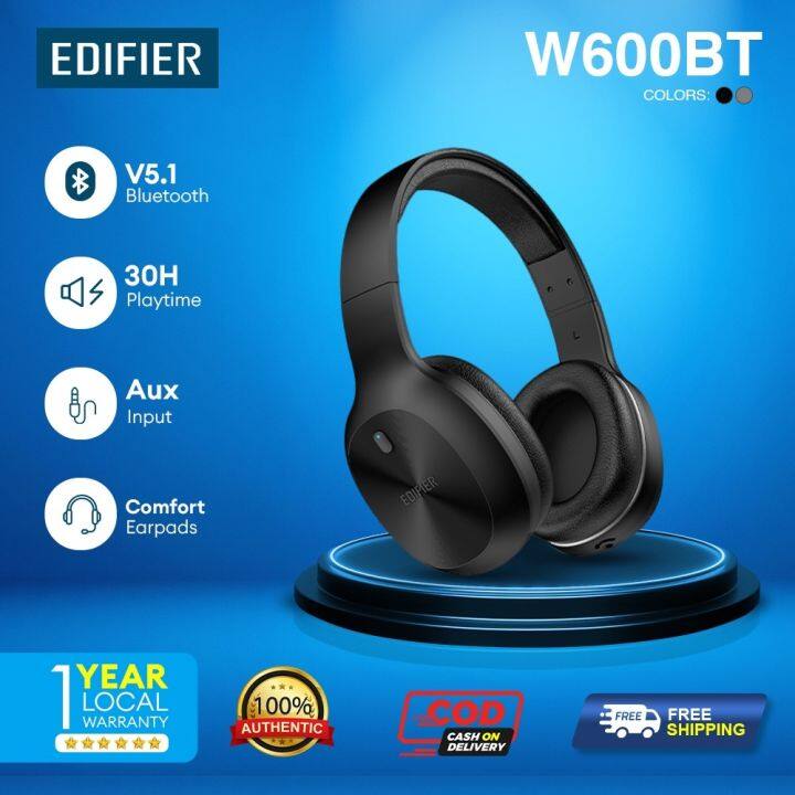 Edifier W600BT Bluetooth 5.1 Connectivity Comfort Earpads AUX Input ...