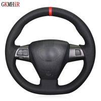 DIY Hand-Stitched Soft Black Artificial Leather Car Steering Wheel Cover For Toyota Corolla 2011 2012 2013 RAV4 2011 2012