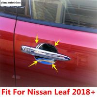 ประตูด้านนอกมือจับประตูรถ4ชิ้นมือจับชามฝาปิดสำหรับ Nissan Leaf ภายนอกอุปกรณ์โครเมี่ยม ABS 2018-2022