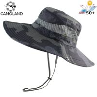 UPF50+ Bucket Hat Men Women Bob Boonie Hat Summer UV Protection Camouflage Cap Military Army Hiking Fishing Hiking Sun Hat Mesh
