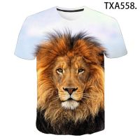 2023 newKing lion design T-shirt,3D printed mens short sleeve shirt, comfortable and breathable