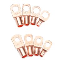 50pcs Bolt Hole Tinned Copper Lugs Ring Battery Terminals Bare Cable Electric Crimp Wire Connectors Kit SC6 6 SC6 8 SC10 6