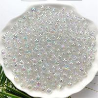 4/5/6/8/10MM Wholesale AB Color Round Acrylic Beads Straight Hole Transparent For Jewelry Making DIY Bracelet Beads