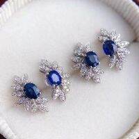 [YP] Huitan แฟชั่นผู้หญิงหูเจาะต่างหู Blue Cubic Zirconia อารมณ์หญิงอุปกรณ์เสริมงานแต่งงานเครื่องประดับหรูหรา2022