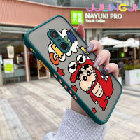 Jlingji เคสสำหรับ Xiaomi Redmi โน๊ต4 Note 4x Note 4 Pro เคสการ์ตูน Crayon Shin-Chan มีน้ำค้างแข็งโปร่งใสแข็งขอบสี่เหลี่ยมด้านข้างกล้องปลอกซิลิโคนเคสนิ่มป้องกันการกระแทก