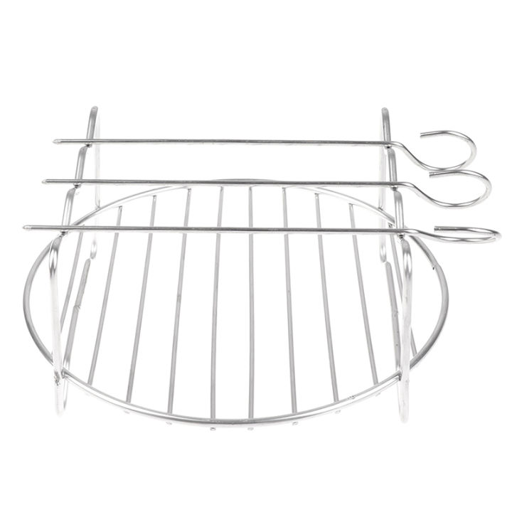 baking-tray-skewers-air-fryer-stainless-steel-holder-bbq-rack-double-deck-home-replacement-barbecue