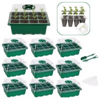 【hot】☬  1/10Pcs 12 Holes Trays Starter Germination with Base Growing Tray Garden Accessories