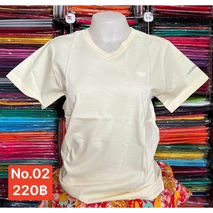 เสื้อยืดแตงโมสีพื้น-original-t-shirts-คอวี