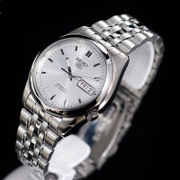 SEIKO 5 Automatic รุ่น SNK355K1 นาฬิกาข้อมือผู้ชายสายแสตนเลส หน้าปัดสีเงิน มั่นใจ ของแท้ 100% รับประกันสินค้า 1 ปีเต็ม