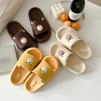 Childrens Shoes Boys 2023 Summer New 1 Slip-On Cartoon Bear Soft Slippers Baby Cute Home Shoes