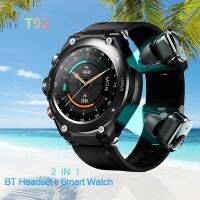 Rainbuvvy T92 TWS หูฟังหน้าจอกลม Smart Watch 2 in 1 Bluetooth Call 1.28" 470mAh กันน้ำ Man Woman กีฬานาฬิกา