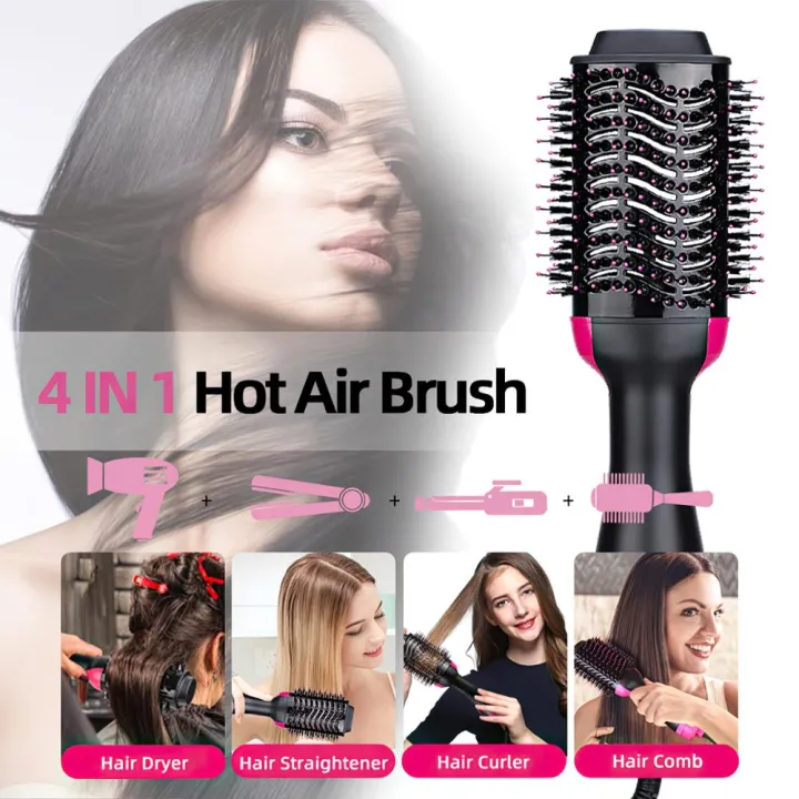 Hot Air Brush 4 In 1 Hair Dryer Brush Multifunction Negative Ion Electric Hair  Dryer Hair Straightener Curler One Step Hair Dryers And Volumizer Blower |  Lazada PH