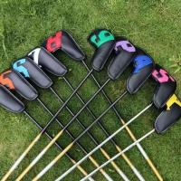 ⊕✧♘ Universal 10 pack golf club cover protective cover PU colorful lengthened simple iron set GOLF CLUB