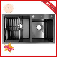 ซิงค์ฝังสแควร์ 2 หลุม THAI FORWARD FS8045 สเตนเลส ดำSQUARE BUILT-IN SINK THAI FORWARD FS8045 2B STAINLESS STEEL BLACK **จัดส่งด่วนทั่วประเทศ**