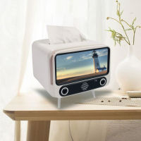 Creative 2 In 1 Tissue Box Retro Phone Holder Multifunctional Bracket Desktop Paper Holder Dispenser Mobile Phone Shelf