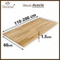 หน้าโต๊ะ ไม้Acacia หนา 15 mm. x กว้าง 60 cm. x ยาว 110-200 cm. ใช้ทำชั้นวางของ งานตกแต่งต่างๆ ท็อปโต๊ะ ไม้DIY