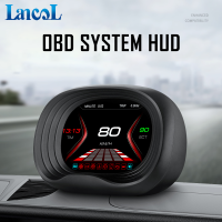 P20รถ HUD จอแสดงผล OBD ระบบ Head Up จอแสดงผลรถวัด Speedometer ความเร็วนาฬิกาปลุก OBD ข้อมูลอ่าน Clear รถอุปกรณ์เสริมอิเล็กทรอนิกส์