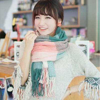 Hot sell W29 shawl chaddar qiu dong is prevented bask in tourism photo tassel scarf plaid shawl scarf