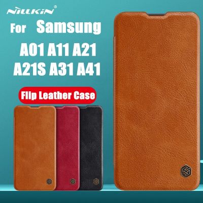 ~ Samsung Galaxy A01 A11 A21 A21S A31 A41 - เคส ฝาพับ เคสฝาพับ หนัง Nillkin QIN Leather Case แท้