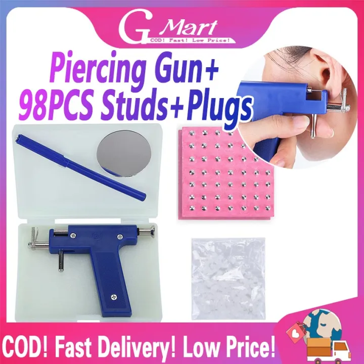 Pro Ear Piercing Gun with 98pcs Studs Kit Tool Set Ear Nose Navel Body Piercing PiercingGunKit