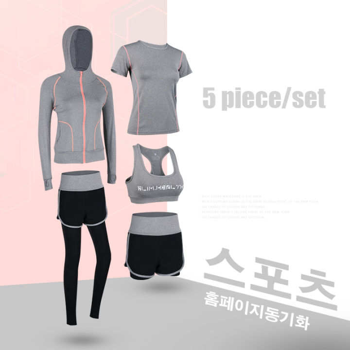 5 Piece Set Women Sports suit Running Fitness Comfortable Jogging Suits For Women  Plus Size XXL Tracksuit Yoga Sport Wear