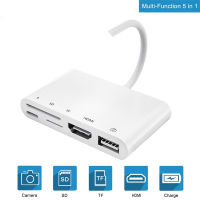 Lightning Ke HDMI Digtial ตัวแปลง AV,14 Ke Penyambung TVprojektor Otg Kabel CajSDTFUSB พอร์ต1080P หน้าจอซิงค์วิดีโอ