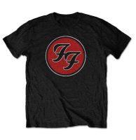 Foo สู้ Ff โลโก้บุรุษสีแดงและสีดำแขนสั้นเสื้อยืดเดฟ Grohl