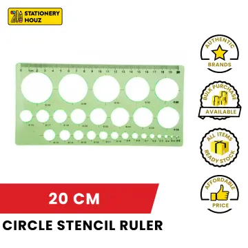 Green Plastic Students Rectangle Shape Drawing Circle Template Ruler