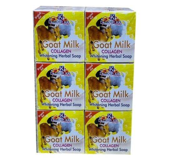 K Brothers Goat Milk Collagen Whitening Herbal Soap from Thailand 12pcs