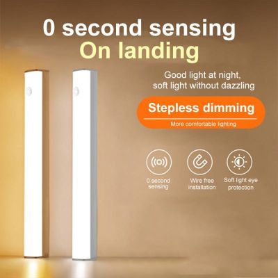 ◕▽ Ultra-thin LED Night Light Motion Sensor Rechargeable Wireless Cabinet Light Bar For Kitchen Cabinet Wardrobe Bedroom Closet