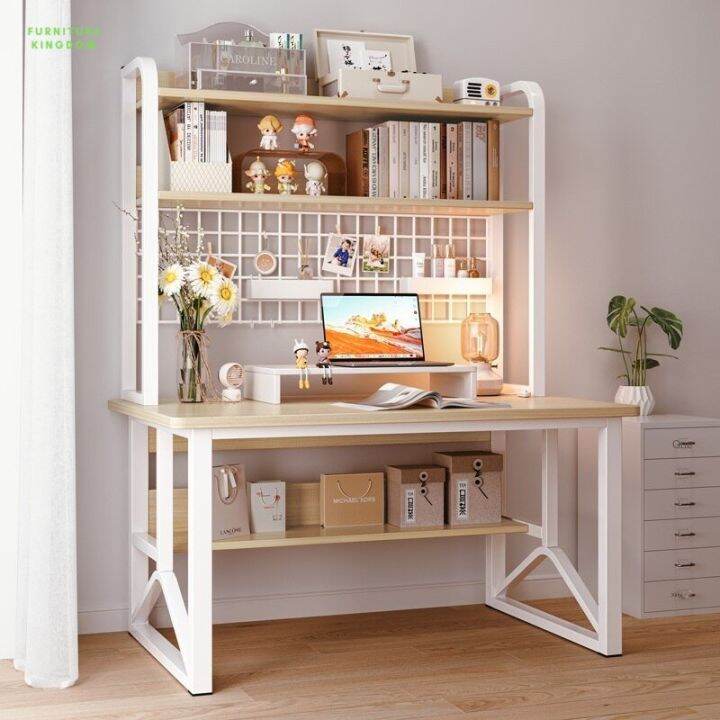 Furniture Kingdom Multifunctional Desktop Bookshelf Computer Desk Ideal