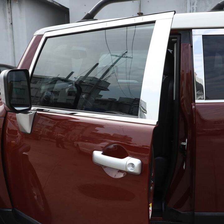 อะไหล่รถยนต์สำหรับ-toyota-fj-cruiser-2007-2021แถบเสาตรงกลางรถยนต์สเตนเลสอุปกรณ์เสริมสำหรับปกป้องรถยนต์87tixgportz