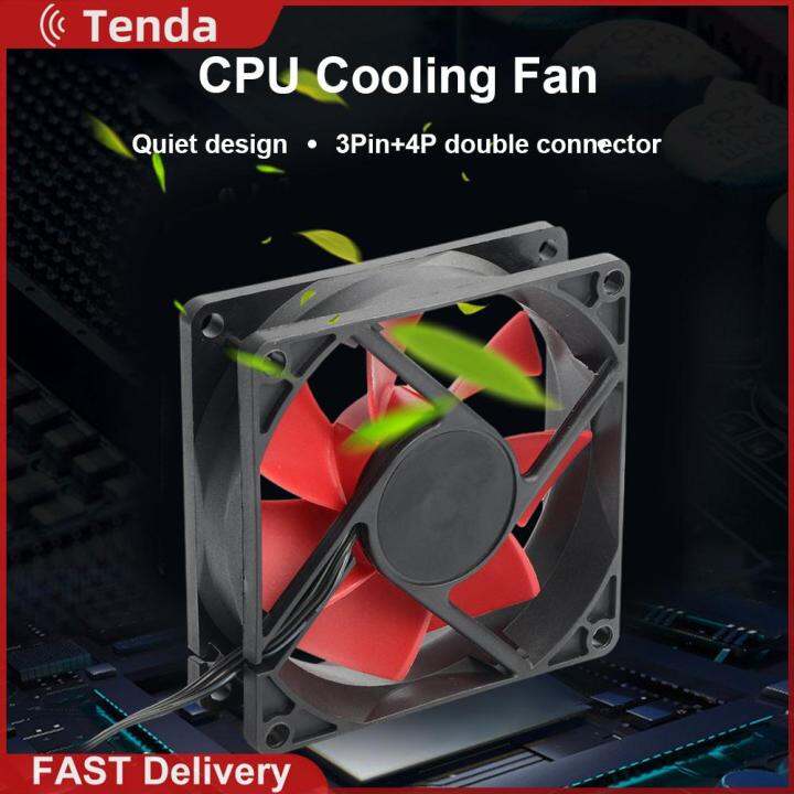 Computer Cooling Fan 3Pin+4Pin Quiet CPU Power Cooler Chassis Case