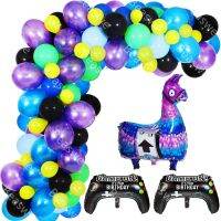 （koko party supplies）110ชิ้น/เซ็ตวิดีโอเกมปาร์ตี้บอลลูน GarlandGarland เด็กอาบน้ำเด็ก PurpleBlack Globos Pinata