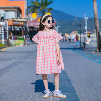 4 To 14 Years, Teenage Kids Fresh Dress Baby Girl Clothing New Summer Children Clothes Baby Princess Dress Buttons,#6258