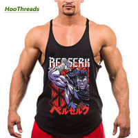 Anime Berserk Graphic Stringer Tank Top สำหรับชายฤดูร้อนกีฬา Y-Back เสื้อกั๊กเสื้อกล้าม Gym ออกกำลังกายฟิตเนสเพาะกาย