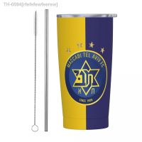 ✓ rfefefewfeerew Maccabi Tel Aviv Isolados Tumbler 20oz Tumbler com Tampas e Palhas Aço Inoxidável a Vácuo Caneca De Viagem Copo Café