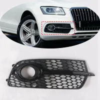 Front Fog Light Grille Fog Light Frame Car Accessories 8R0807681S,8R0807682N Black ABS Auto for Audi Q5 Sport 2013-2016