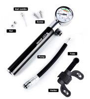 Mini Bicycle Pump With Pressure Gauge 120 PSI Hand Cycling Pump Presta and Schrader Ball Road MTB Tire Bike Pump