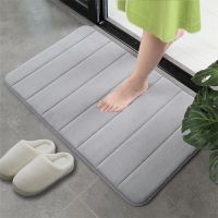 [A Warm]40X60Cm HomeMatFleece BathroomWater Absorption Non Slip Memory Foam Absorbent Washable Rug Toilet Floor Mat