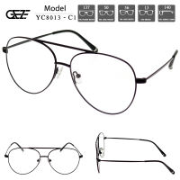 ?กรอบแว่นตา GEZE METAL รุ่น YC8013-C1 เต็มกรอบสีดำ Vintage โลหะ น้ำหนักเบา ใส่สบาย?ใส่ได้ทั้งหญิง-ชาย (บริการตัดเลนส์สายตาราคาถูก)