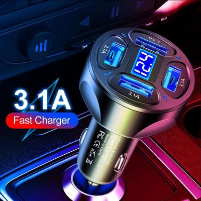 【LZ】❆❆  66W PD Car Charger 4 Ports USB Type C Fast Charging Car Phone Adapter For IPhone 13 12 Huawei Samsung Quick Charge 3.0