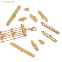 ™❦✌ 20pcs Stainless steel Crimp End Beads Slide End Clasp With Chain Buckles Tubes Slider End Caps Connectors For DIY Jewelry Making